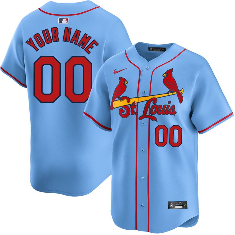 St. Louis Cardinals Personalized Alternate Light Blue Limited Jersey by NIKE