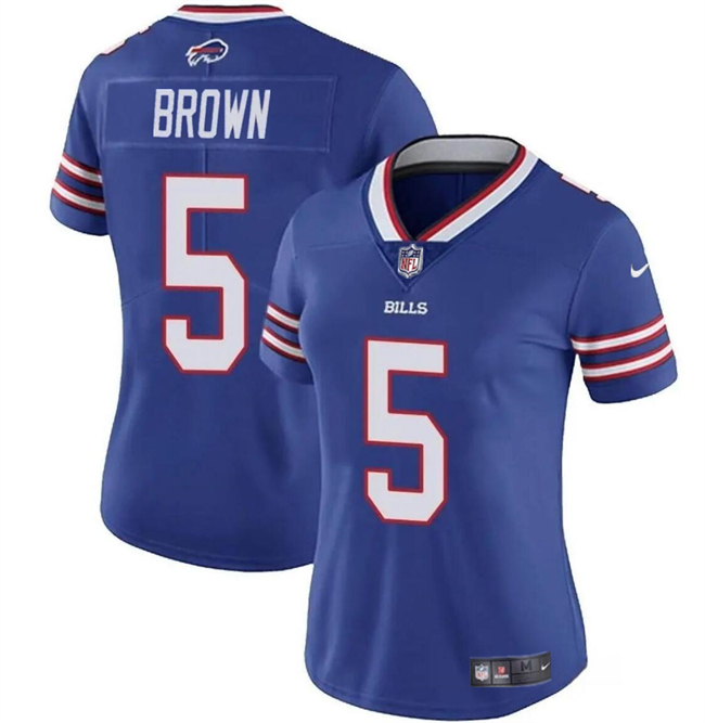 Women's Buffalo Bills #5 Anthony Brown Blue Vapor Stitched Football Jersey(Run Small)