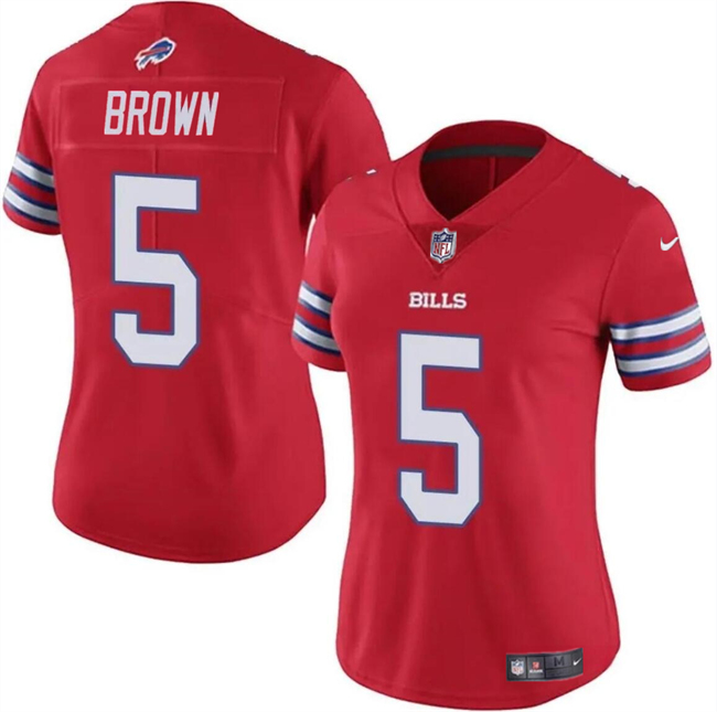 Women's Buffalo Bills #5 Anthony Brown Red Vapor Stitched Football Jersey(Run Small)