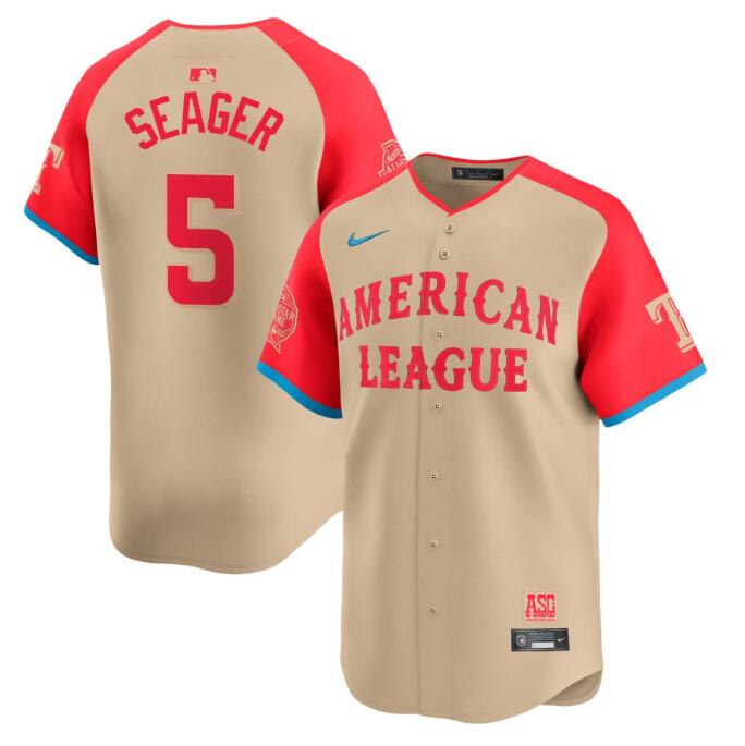 Youth American League #5 Corey Seager Cream 2024 All-Star Limited Stitched Jersey