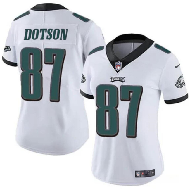 Women's Philadelphia Eagles #87 Jahan Dotson White Vapor Untouchable Limited Stitched Football Jersey(Run Small)