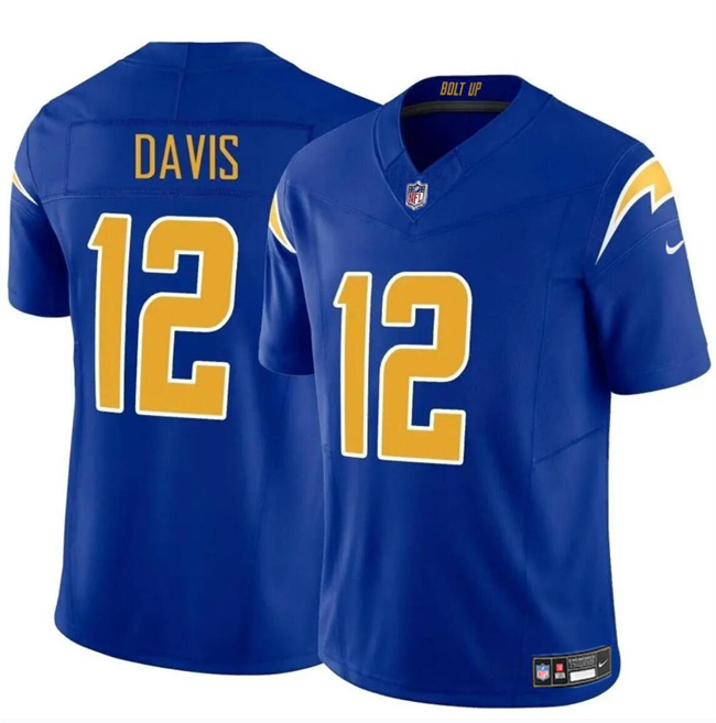 Youth Los Angeles Chargers #12 Derius Davis Royal 2024 F.U.S.E Vapor Limited Stitched Football Jersey