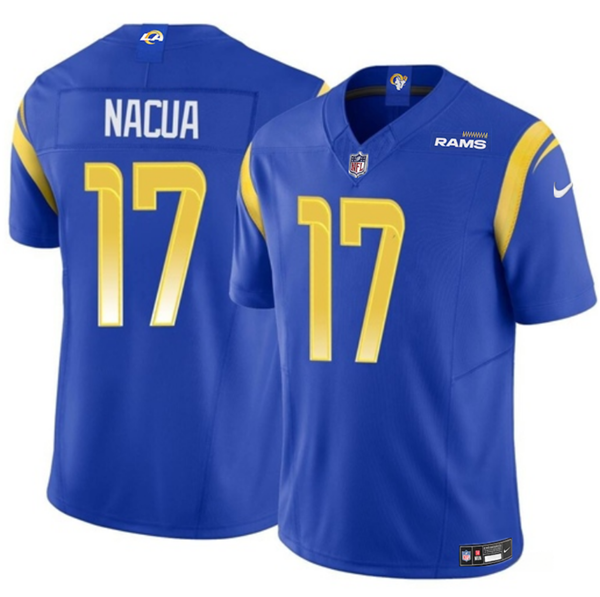 Women's Los Angeles Rams #17 Puka Nacua Blue 2023 F.U.S.E. Vapor Untouchable Stitched Jersey(Run Small)