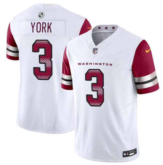 Youth Washington Commanders #3 Cade York White 2024 F.U.S.E Vapor Limited Stitched Football Jersey