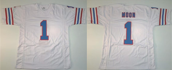 Men's #1 Warren Moon White Stitched Jersey