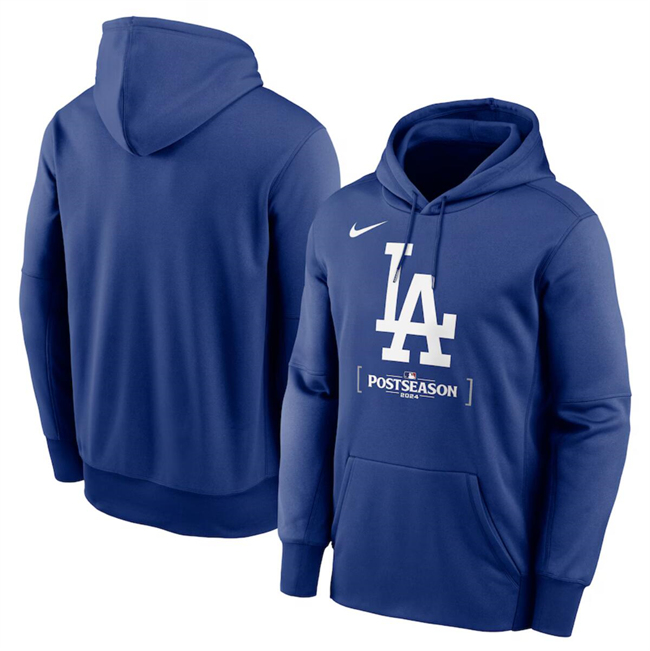 Men's Los Angeles Dodgers Royal 2024 Postseason Collection Therma Pullover Hoodie