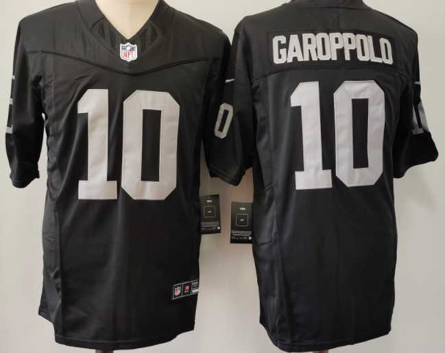 Men's Las Vegas Raiders #10 Jimmy Garoppolo Black 2024 F.U.S.E Vapor Stitched Football Jersey