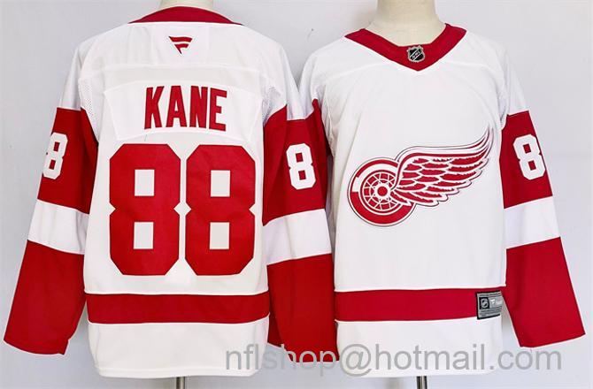 Men's Detroit Red Wings #88 Patrick Kane White 2024-25 Stitched Jersey