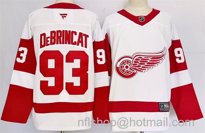 Men's Detroit Red Wings #93 Alex DeBrincat White 2024-25 Stitched Jersey