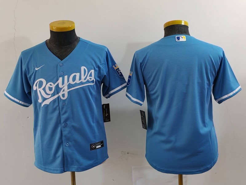 Youth Kansas City Royals Blank Light Blue Cool Base Stitched Jersey