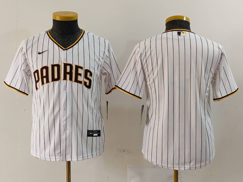 Youth San Diego Padres Blank White 2023 Cool Base Stitched Jersey