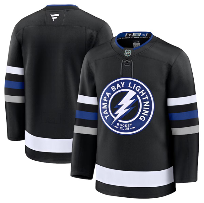 Men's Tampa Bay Lightning Blank Black 2024-25 Stitched Hockey Jersey