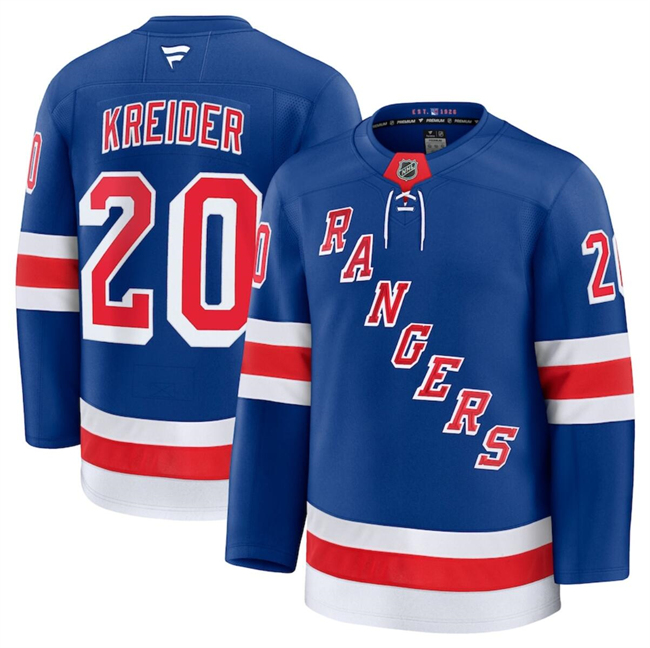 Men's New York Rangers #20 Chris Kreider Royal 2024-25 Stitched Jersey