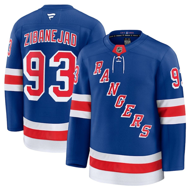 Men's New York Rangers #93 Mika Zibanejad Royal 2024-25 Stitched Hockey Jersey