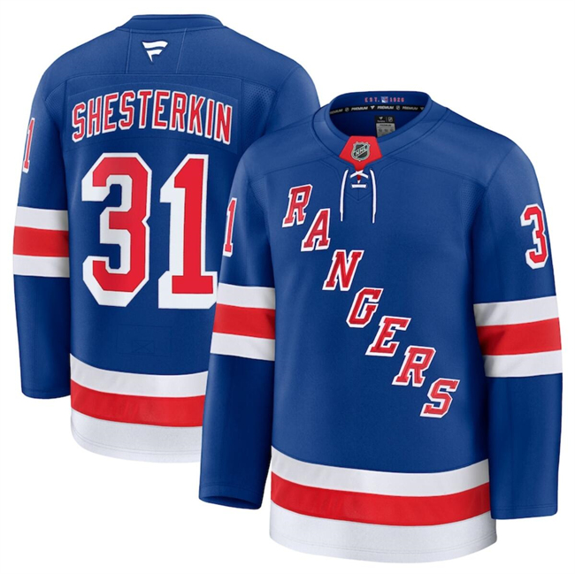 Men's New York Rangers #31 Igor Shesterkin Royal 2024-25 Stitched Hockey Jersey