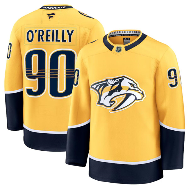 Men's Nashville Predators #90 Ryan O'Reilly Gold 2024-25 Stitched Hockey Jersey