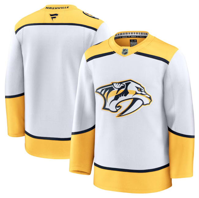 Men's Nashville Predators Blank White 2024-25 Stitched Hockey Jersey