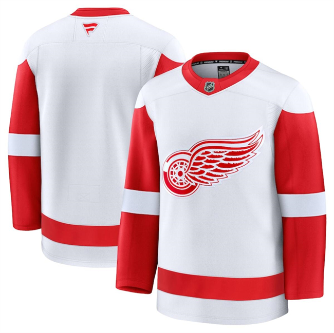 Men's Detroit Red Wings Blank White 2024-25 Stitched Hockey Jersey