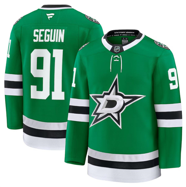 Men's Dallas Stars #91 Tyler Seguin Green 2024-25 Stitched Hockey Jersey