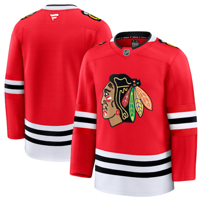 Men's Chicago Blackhawks Blank Red 2024-25 Home Stitched Hockey Jersey