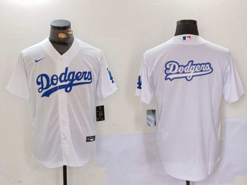 Men's Los Angeles Dodgers Blank White Cool Base Stitched Nike Jersey