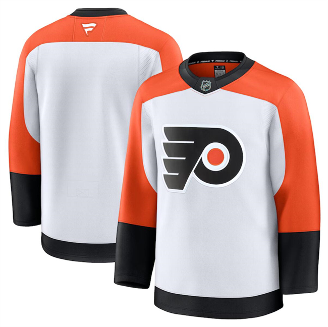 Men's Philadelphia Flyers Blank White 2024-25 Away stitched Hockey Jersey