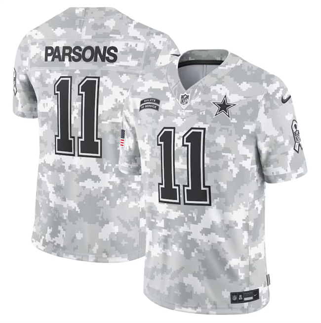 Men's Dallas Cowboys #11 Micah Parsons 2024 F.U.S.E Arctic Camo Salute to Service Limited Stitched Football Jersey