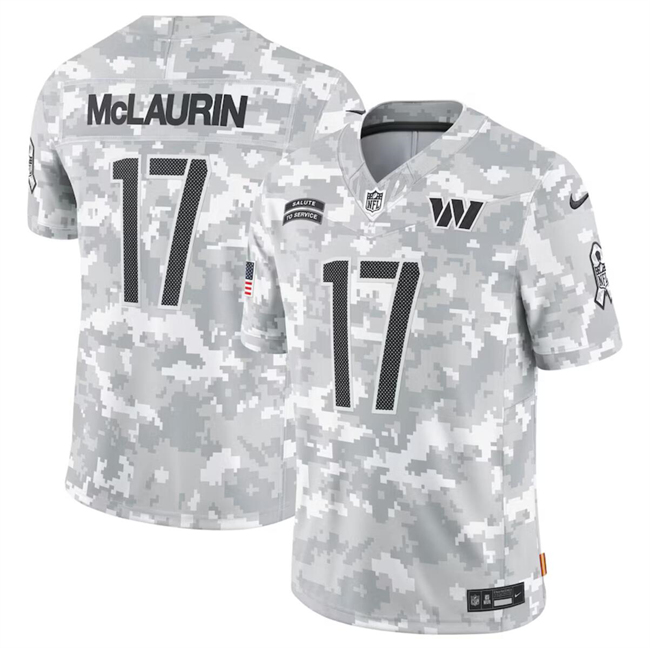 Men's Washington Commanders #17 Terry McLaurin 2024 F.U.S.E Arctic Camo Salute to Service Limited Stitched Football Jersey