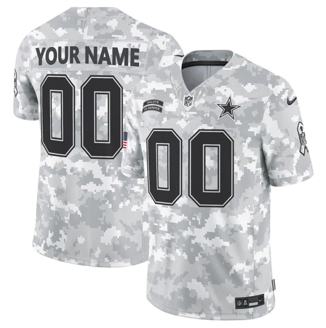 Men's Dallas Cowboys Custom 2024 Nike F.U.S.E Arctic Camo Salute to Service Limited Stitched Football Jersey