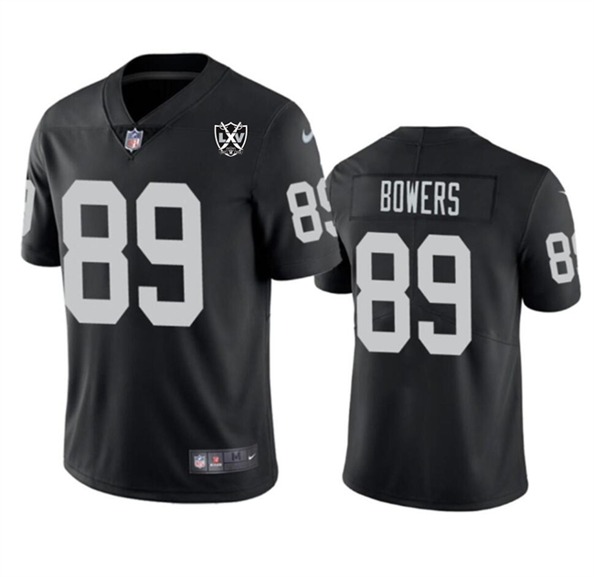 Men's Las Vegas Raiders #89 Brock Bowers Black 2024 65th Anniversary Patch Vapor Stitched Football Jersey