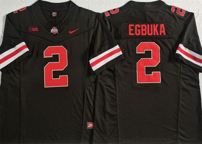 Men's Ohio State Buckeyes #2 Emeka Egbuka Black F.U.S.E. Limited College Football Stitched Jersey