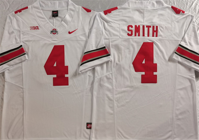 Men's Ohio State Buckeyes #4 Jeremiah Smith White F.U.S.E. Limited College Football Stitched Jersey