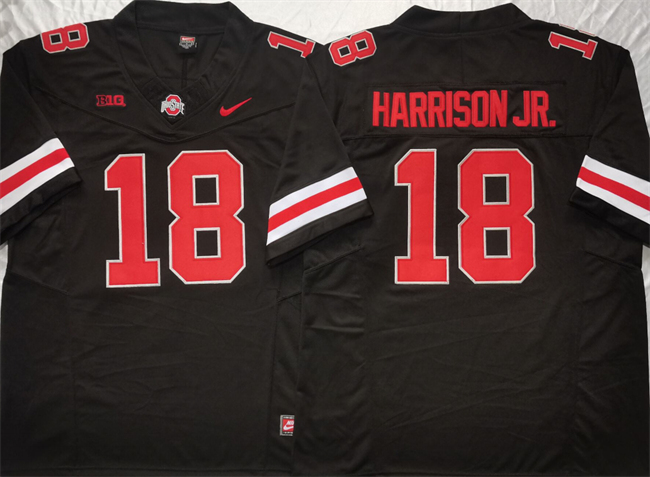 Men's Ohio State Buckeyes #18 Marvin Harrison JR. Black F.U.S.E. Limited College Football Stitched Jersey