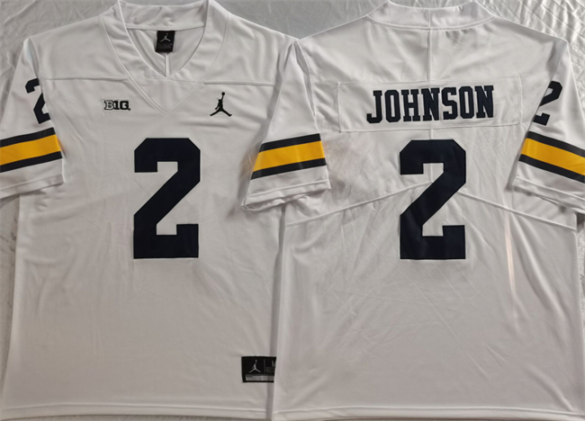 Men's Michigan Wolverines #2 Will Johnson White College Football Stitched Jersey