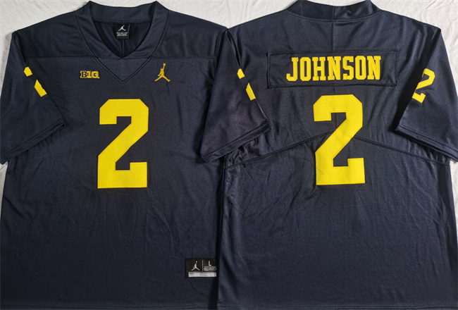 Men's Michigan Wolverines #2 Will Johnson Navy College Football Stitched Jersey