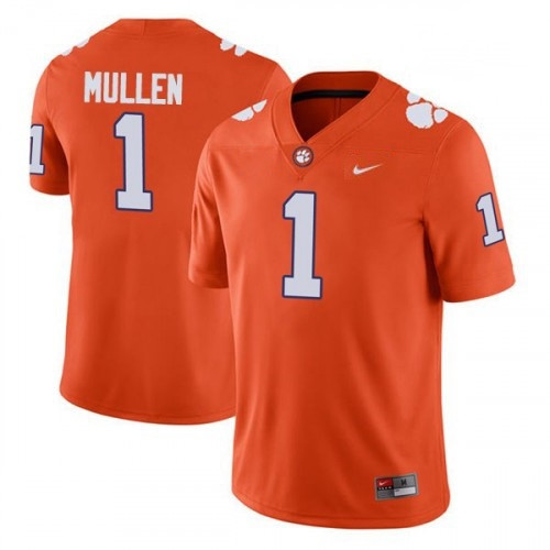 Men's Clemson Tigers #1 Trayvon Mullen Orange Game Jersey