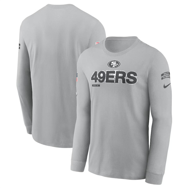 Men's San Francisco 49ers 2024 Gray Salute To Service Long Sleeve T-Shirt