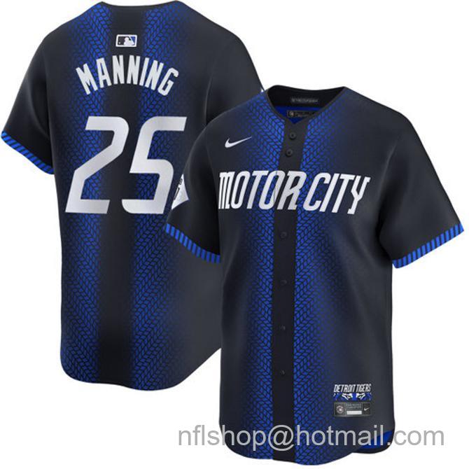 Matt Manning Men's #25 Detroit Tigers City Connect Nike Limited Stitched Baseball Jersey Navy