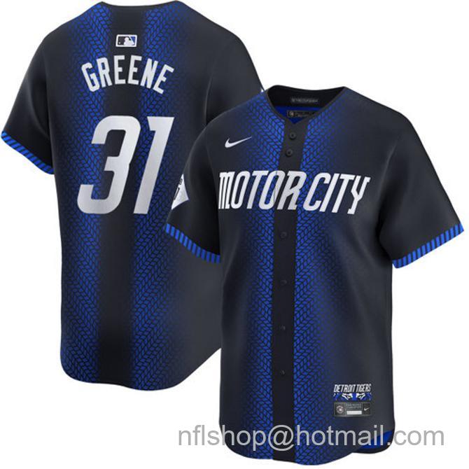 Riley Greene Men's #31 Detroit Tigers City Connect Nike Limited Stitched Baseball Jersey Navy