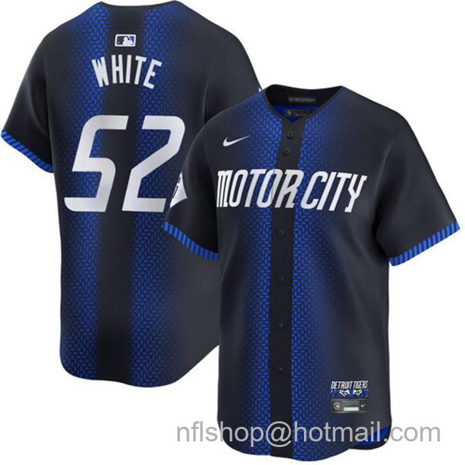 Brendan White Men's #52 Detroit Tigers City Connect Nike Limited Stitched Baseball Jersey Navy