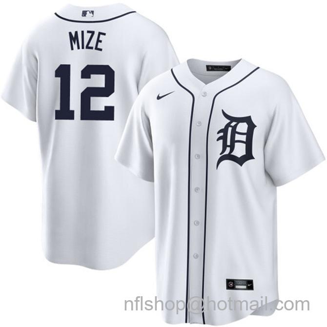 Casey Mize Men's #12 Detroit Tigers Home Nike Stitched Baseball Jersey White