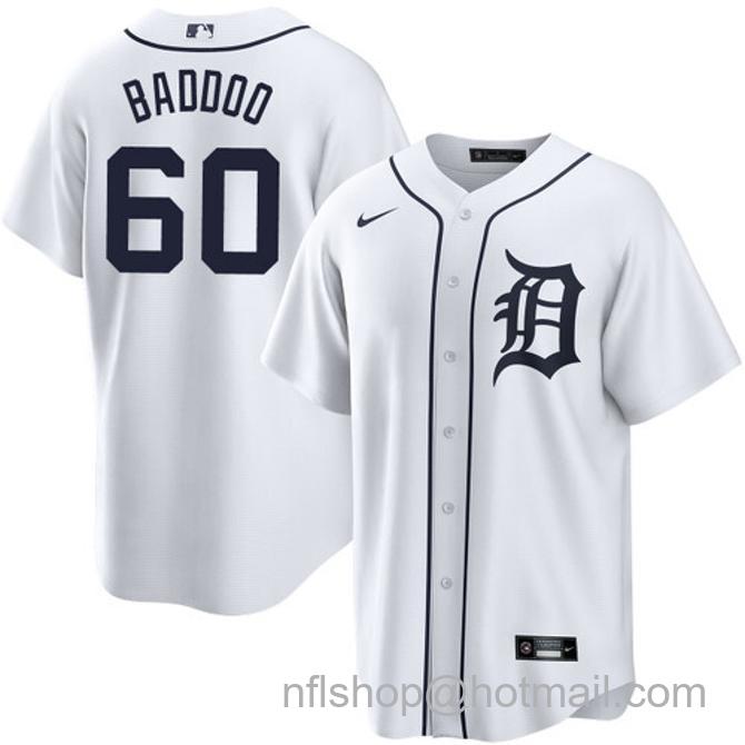 Akil Baddoo Men's #60 Detroit Tigers Home Nike Stitched Baseball Jersey White