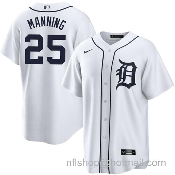 Matt Manning Men's #25 Detroit Tigers Home Nike Stitched Baseball Jersey White