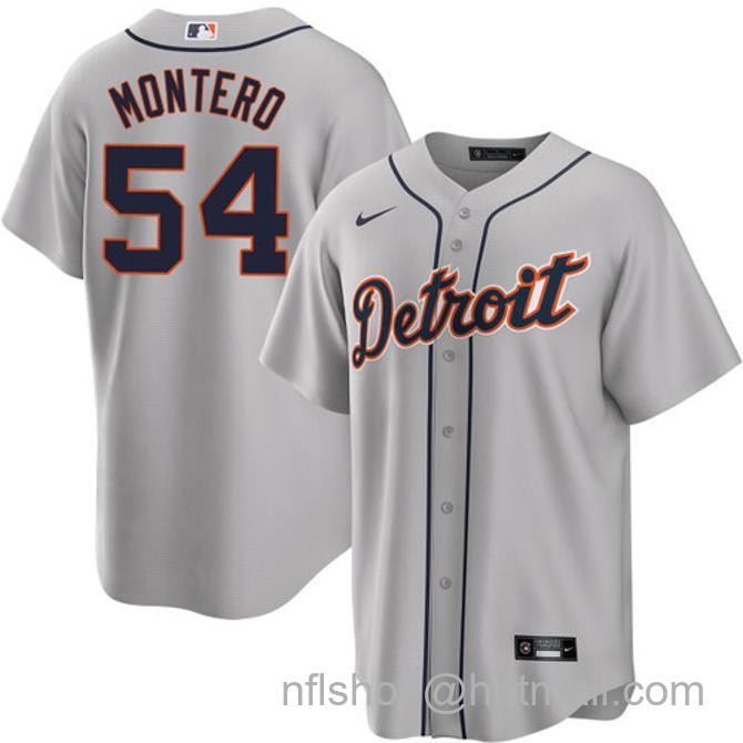 Keider Montero Men's #54 Detroit Tigers Road Nike Stitched Baseball Jersey Gray