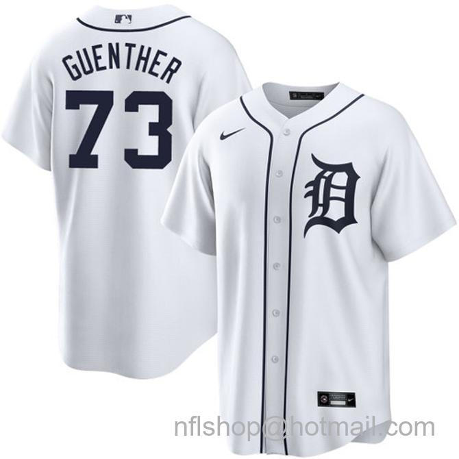 Sean Guenther Men's #73 Detroit Tigers Home Nike Stitched Baseball Jersey White