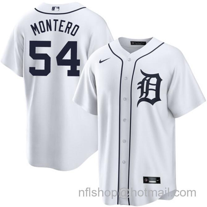 Keider Montero Men's #54 Detroit Tigers Home Nike Stitched Baseball Jersey White