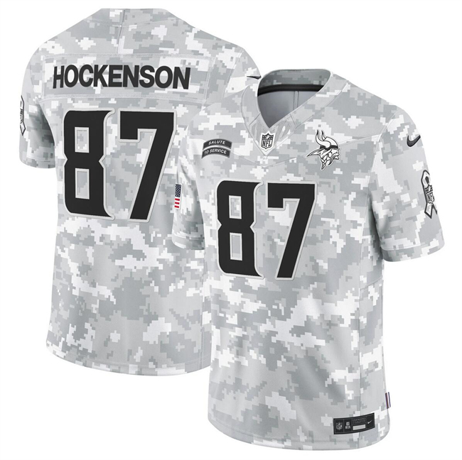 Men's Minnesota Vikings #87 T.J. Hockenson 2024 F.U.S.E Arctic Camo Salute to Service Limited Stitched Football Jersey