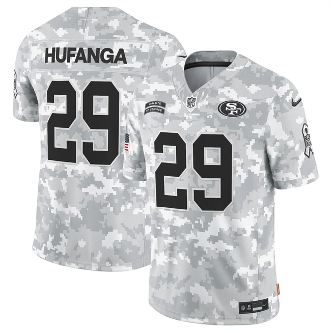 Men's San Francisco 49ers #29 Talanoa Hufanga 2024 F.U.S.E Arctic Camo Salute to Service Limited Stitched Football Jersey