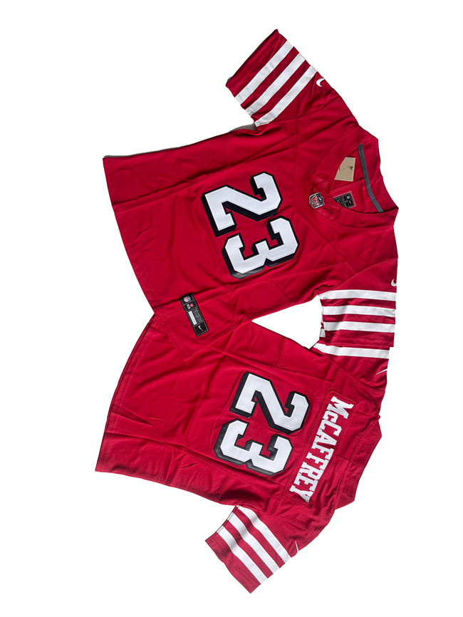 Women's San Francisco 49ers #23 Christian McCaffrey Red F.U.S.E Alternate Stitched Jersey(Run Small)