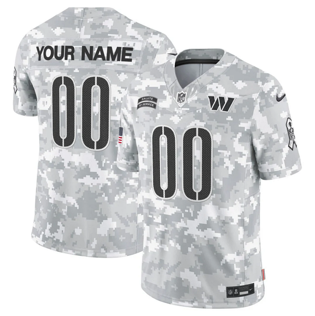 Men's Washington Commanders Custom 2024 F.U.S.E Arctic Camo Salute to Service Limited Stitched Football Jersey